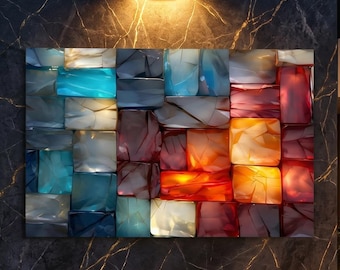 LumiRock 3D Marble Acrylic Wall Art – "Backlit" Effect Without Electricity for Indoor or Outdoor