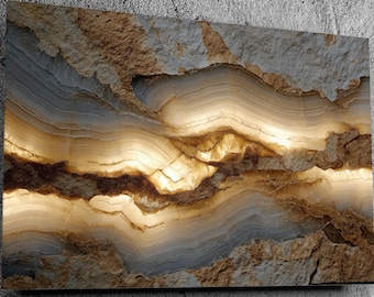 Liora Vein Acrylic Glass Wall Art, Neutral Mineral Statement Piece, Japandi Organic Modern Decor