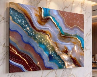 Oversized Crystal AcrylGlass Wall Art up to 120x80” – Celestial Druzy