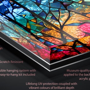 Trending: 'Arborelle' Artisanal Tree Silhouette Wall Art on 10mm Acrylic Glass, Shatter & Scratch Resistant, Lifelong Vibrancy, Premium image 2