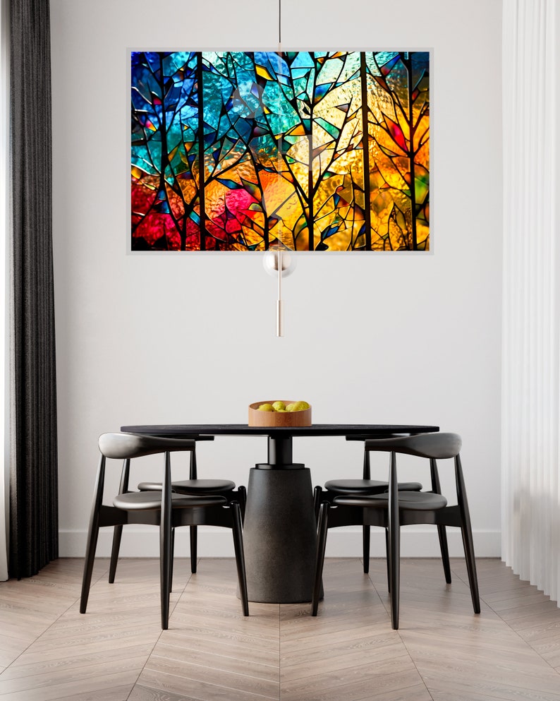 Trending: 'Arborelle' Artisanal Tree Silhouette Wall Art on 10mm Acrylic Glass, Shatter & Scratch Resistant, Lifelong Vibrancy, Premium image 8