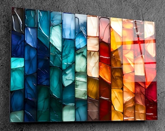 Marble Radiance Acrylic Glass Wall Art: Modern Landscape Decor