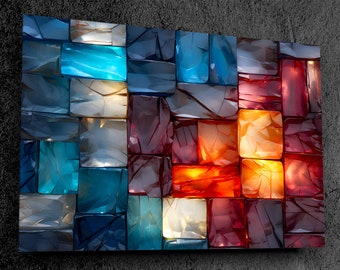 Top-rated No 1 Bestseller - 3D Marble Acrylic Glass Wall Art, Unique wall Art, Large Wall Art, Abstract Wall Art, Panoramic wall art