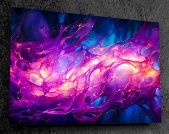 Galaxia Acrylic Glass Wall Art: Modern Landscape, Mirror Gloss Finish