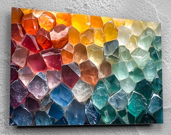 Crystal Geode AcrylGlass Wall Art: Luminous Modern Decor