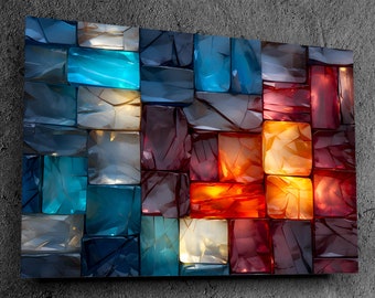Top-rated Bestseller: Marbled Acrylic Glass Wall Art with 3D + backlit effect, Shatter & Scratch resistant, Lifelong brilliant colours