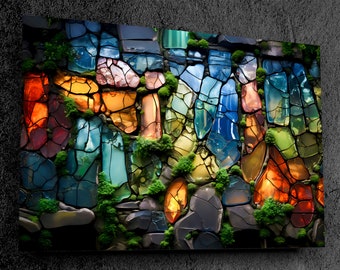 New Sensation: The Immediate No 4 Bestseller - 3D Marble & Moss Wall Art in 10 mm thick premium Acrylic Glass