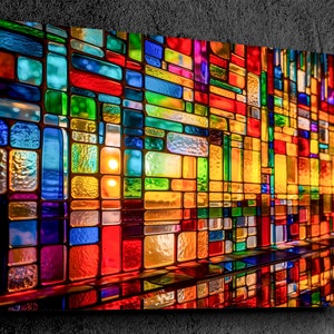 Vibrant Wall Art, 3D Stained Glass Design with Backlit illusion, Fade-Resistant, Ready-to-Hang, Frameless Wall Art, Scratch & Shatter Proof