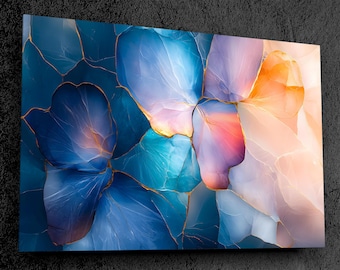 Translucent Petal Mosaic Acrylglass Wall Art: Modern Elegance