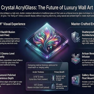 Aurean Strata Crystal Acrylic Wall Art, Amber Gold Mineral Artwork, Luxury Living Room Decor image 10