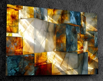 Marble 3D Backlit Illusion - Vibrant 16K Art in Premium 10 mm Acrylic - Large Wall Art Oversized Horizontal