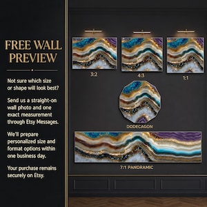 Acryl-Wandbild „Aurean Strata Crystal“, bernsteinfarbene Goldmineralienkunst, luxuriöse Wohnzimmerdekoration Bild 2