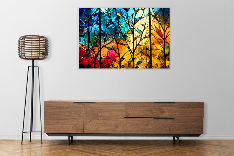 Trending: 'Arborelle' Artisanal Tree Silhouette Wall Art on 10mm Acrylic Glass, Shatter & Scratch Resistant, Lifelong Vibrancy, Premium image 4