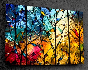 Trending: 'Arborelle' Artisanal Tree Silhouette Wall Art on 10mm Acrylic Glass, Shatter & Scratch Resistant, Lifelong Vibrancy, Premium