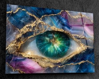 Eye of the Geode Acrylic Glass Wall Art: Shatterproof, Waterproof, Extra Large