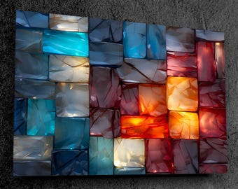 Lumirock Bestseller No. 1 - 3D Wall Art: Marble blocks with Backlit Effect