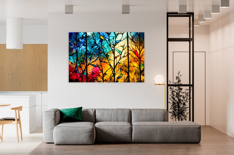 Trending: 'Arborelle' Artisanal Tree Silhouette Wall Art on 10mm Acrylic Glass, Shatter & Scratch Resistant, Lifelong Vibrancy, Premium Bild 5