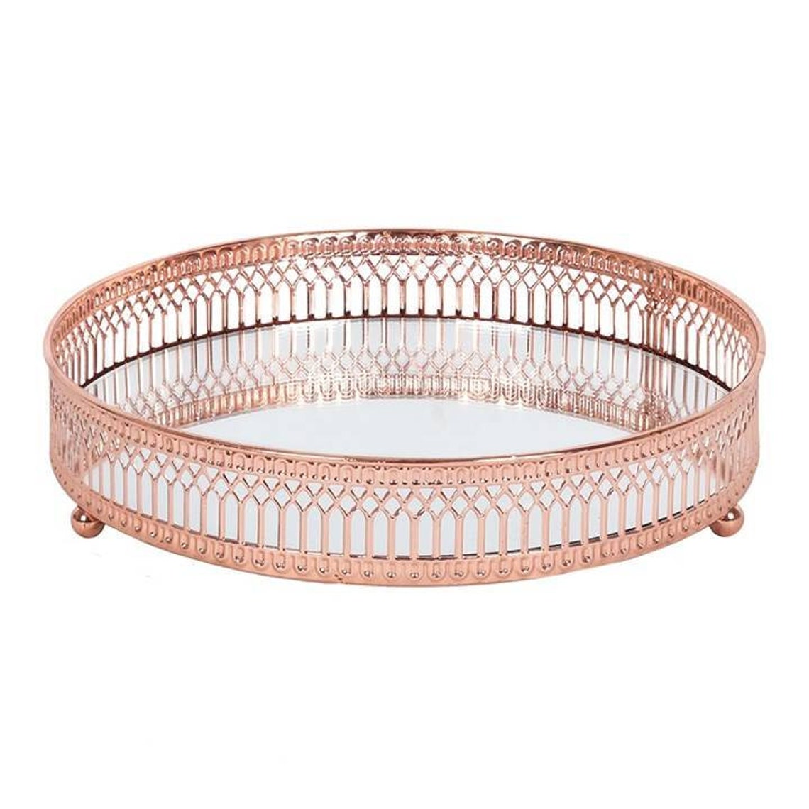 Silver and rose gold mirror candle trays Etsy