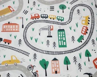 City Bus Duvet cover | Toddler, Queen, Full, Twin, Train Crib Duvet Cover, Cotton Bedding Set