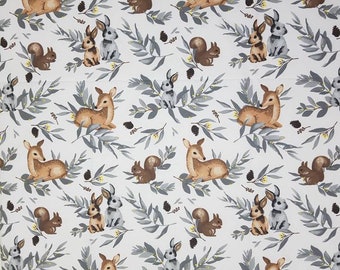 toddler sheets set Woodland crib sheet cot bed forest animals 100/% cotton poplin fabric bedding baby deer nature woodland uk nursery