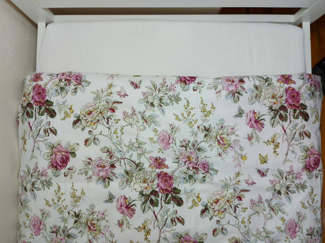 Floral Toddler Duvet Cover Floral Nursery Bedding Set Crib Etsy