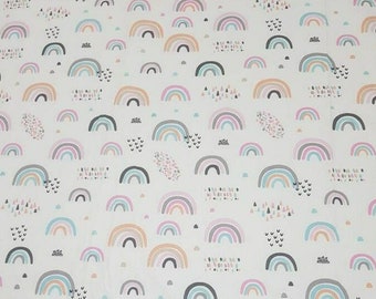 Rainbow Pink crib sheet, toddler sheets set, 100% cotton baby bedding rainbow nursery, rainbow mini crib sheet, rainbow Twin sheet