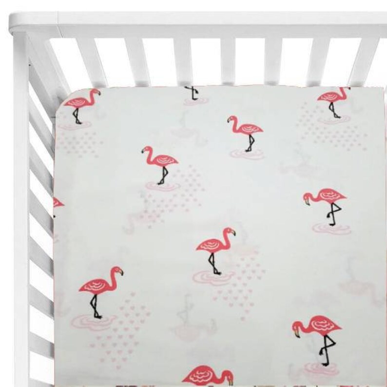 Flamingo Crib Sheet Toddler Sheets Set 100 Cotton Organic Etsy