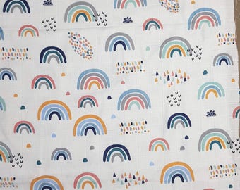 Rainbow Toddler Duvet Cover, Crib, Twin, Queen Set, Boho Nursery Bedding