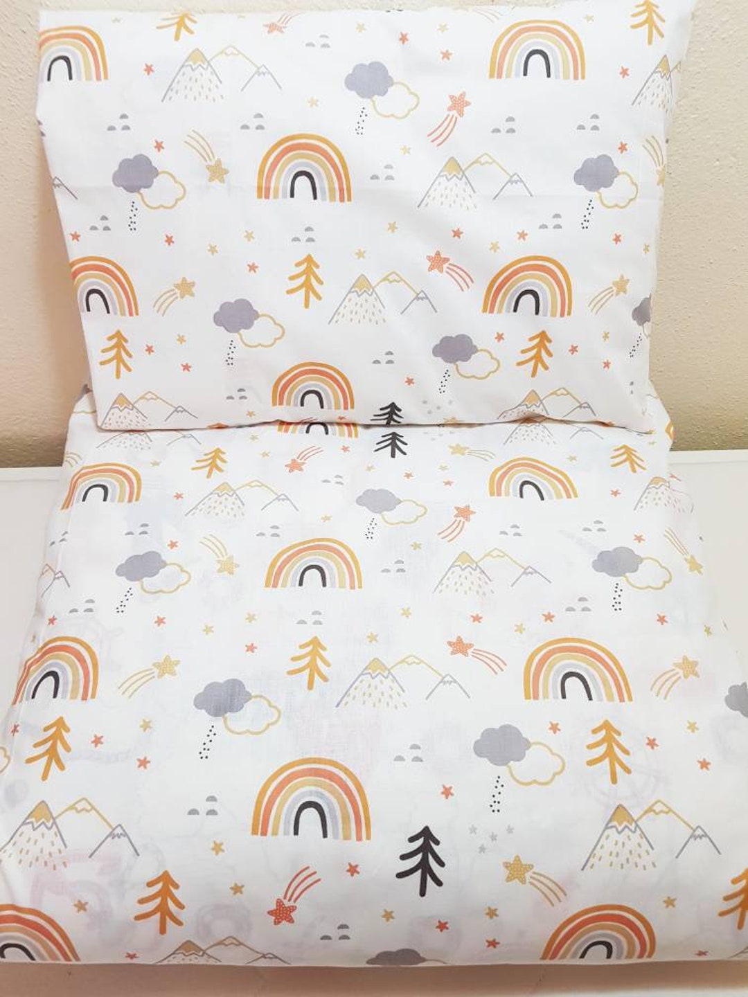 Rainbow Cinnamon Duvet Cover, Toddler Duvet Cover, Rainbow Nursery
