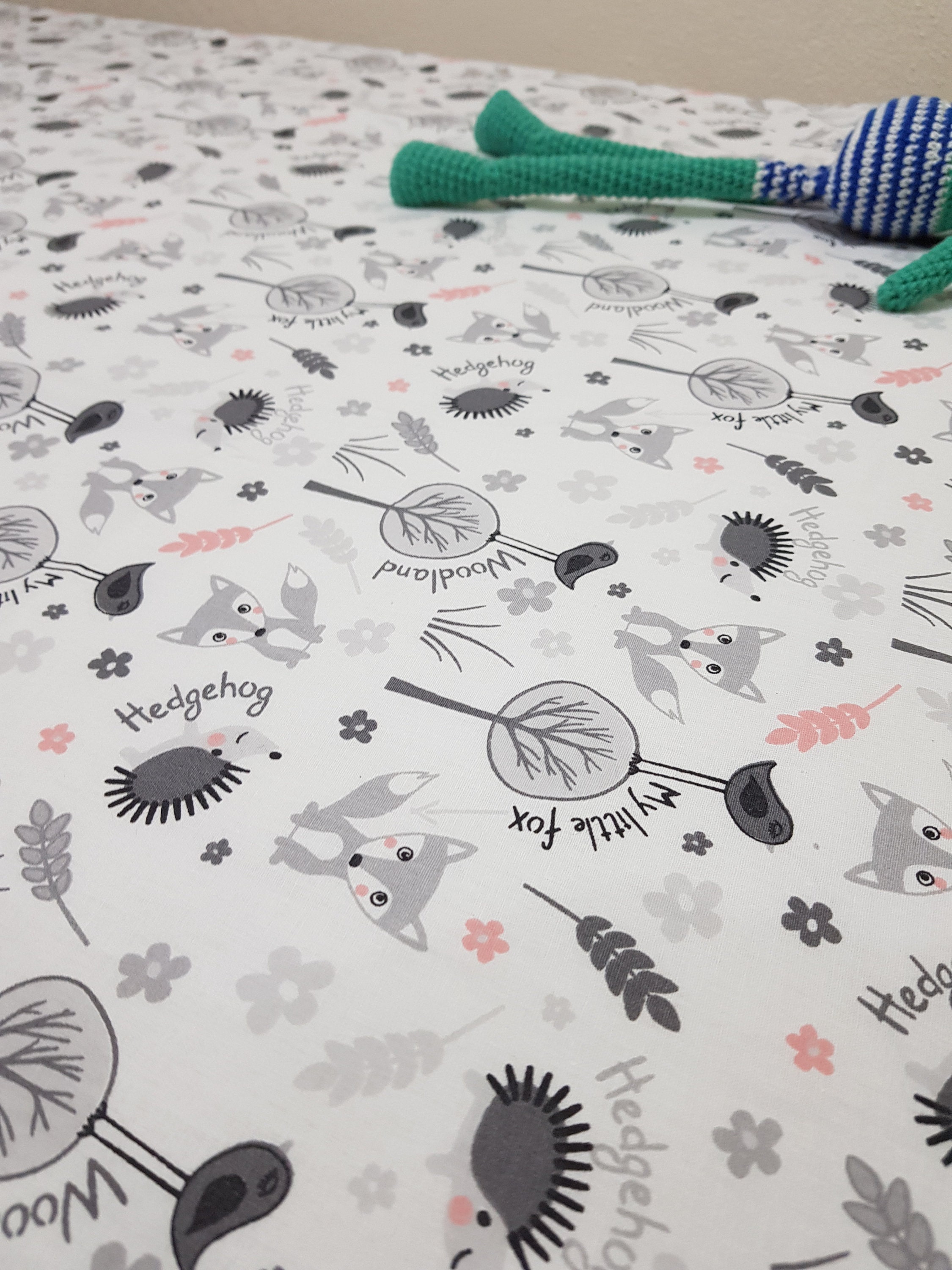 Woodland Crib Sheets 100 Cotton Poplin Fabric Crib Fitted Etsy