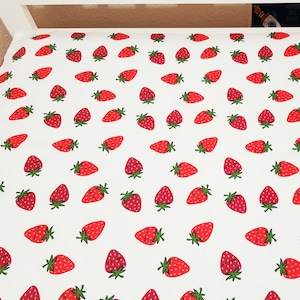 Strawberry fruit crib sheets, baby bedding, fruit nursery, mini crib sheet, mini crib sheets, changing pad cover fruits, strawberry baby bed
