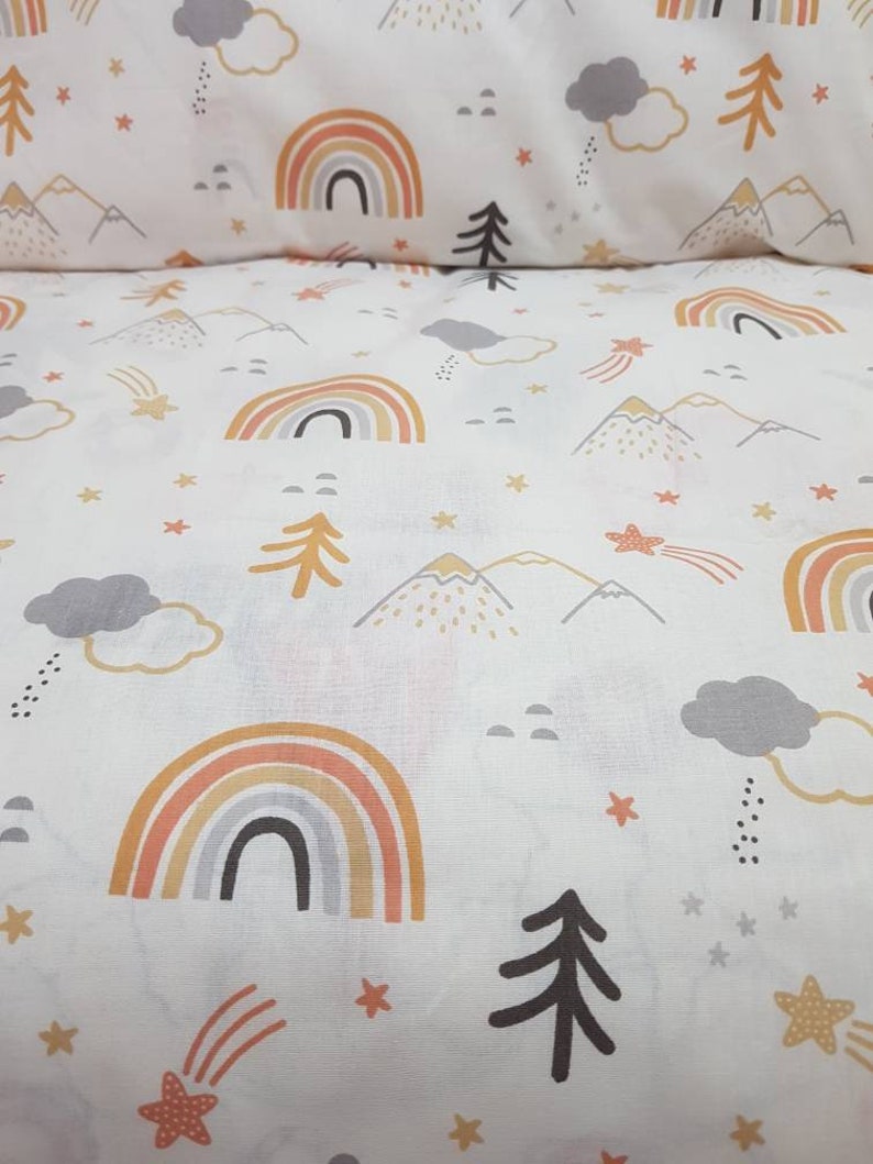 Rainbow Cinnamon Duvet Cover Toddler Duvet Cover Rainbow Etsy