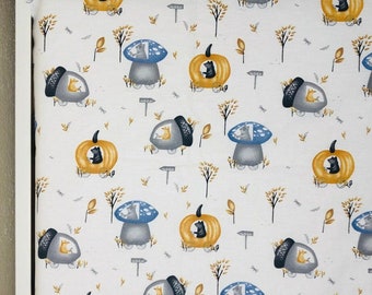 Mushrooms Crib Sheet, Pumpkin Nursery Bedding, Cot Bed sheet