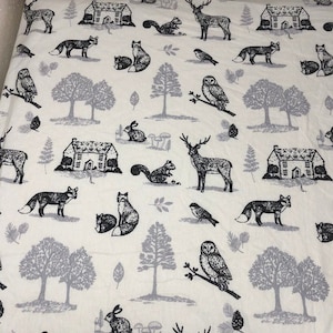 Safari Crib sheets, toddler sheets set, 100% cotton bedding baby, nature woodland crib sheet, forest animals mini crib sheets, owl fox crib