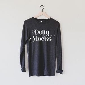 Bella Canvas 3501 Mockup, Fall Long Sleeved Shirt Mockup Bella Canvas Dark Grey Heather 3501 Mockup, 3501 Dark Grey Heather Mockup