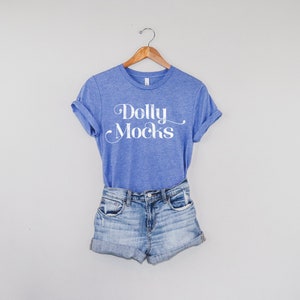 Bella Canvas Blue Triblend Mockup | Bella Canvas 3413 Mockup | Hanging T Shirt Mockup | Bella Canvas T Shirt Mockup | 3413 Blue Triblend