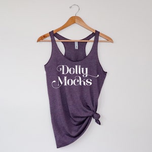 Next Level 6733 Vintage Purple Mockup Front and Back | Next Level 6733 Mockup | Hanging Mockup | Next Level 6733 Triblend Racerback Mockup