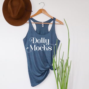 Next Level 6733 Indigo Mockup Front and Back | Next Level 6733 Indigo Mockup | Hanging Mockup | Next Level 6733 Racerback Tank Mockup