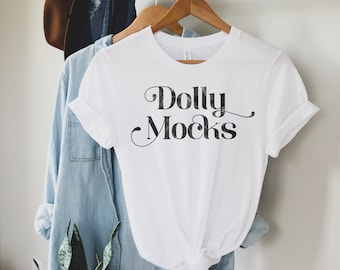 Bella Canvas 3001 Mockup | Bella Canvas White T Shirt Mockup | White T Shirt Mockup | Hanging Mockup | Tied T Shirt Mockup | 3001 White