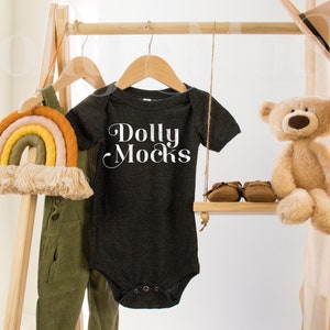 100B Mockup | Boho Baby Mockup | Baby Bodysuit Mockup | Bella Canvas Baby Mockup | Bella Canvas 100B Dark Grey Heather Mockup