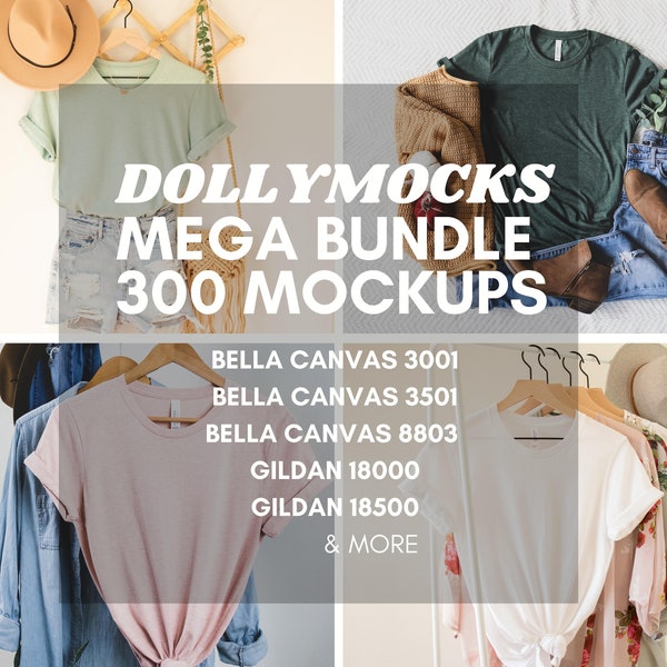 Mockup Bundle Bella Canvas 3001 | Gildan 18000 Mockup | Christmas Mockup | Mega Mockup Bundle | Shirt Mockup | T Shirt Mockup Boho Mock Up