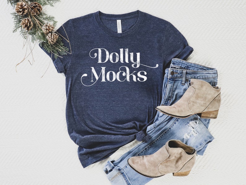 Download 3001 Bella Canvas Mockup Heather Midnight Navy Bella ...