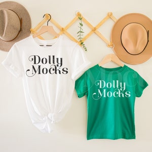 Mommy and Me Mockup Bella Canvas 3001 White and 3001T Kelly Boho Hanging T-shirt Mockup Mothers Day Mockup Matching Kids Shirt