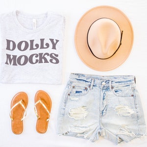 Bella Canvas White Fleck Triblend Mockup | 3413 Mockup White Fleck | Bella Canvas T Shirt Mockup flip flops shorts hat summer flat lay