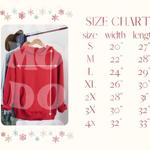 Holiday Gildan 18500 Size Chart | Gildan Hoodie Size Chart |Gildan Hooded Sweatshirt Size Chart | Gildan Mockup | Gildan 18500 Hoodie Mockup