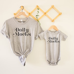 Mommy and Me Bella Canvas 3001 and 100B Athletic Heather Mockup | Mom and Baby Mockup | Hanging Shirt Mockup | Mothers Day Mockup
