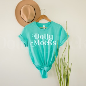 Bella Canvas 3001 Teal Mockup | Spring Mockup | Bella Canvas 3001 Mockup | Teal 3001 Mockup | Boho TShirt Mockup | Hanging T Shirt Mockup