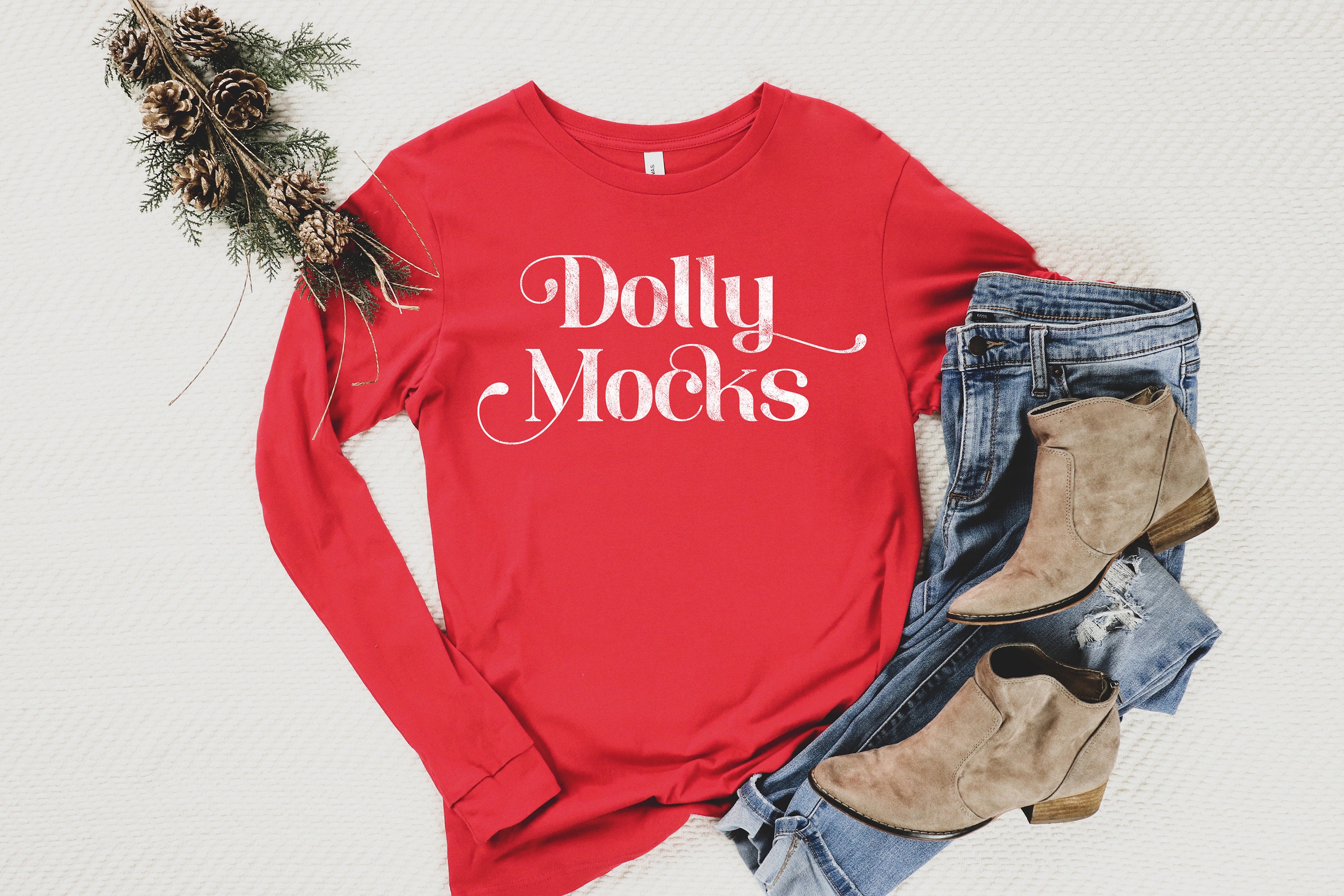 Download Christmas 3501 Mockup Red Bella Canvas 3501 Mockup Long Etsy