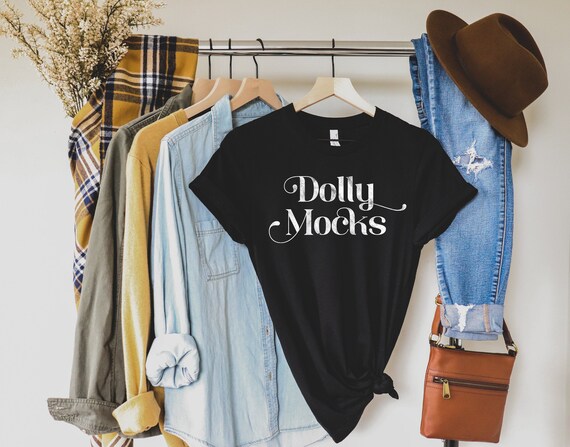 Download Fall Shirt Mockup Bella Canvas 3001 Mockup 3001 Black Etsy