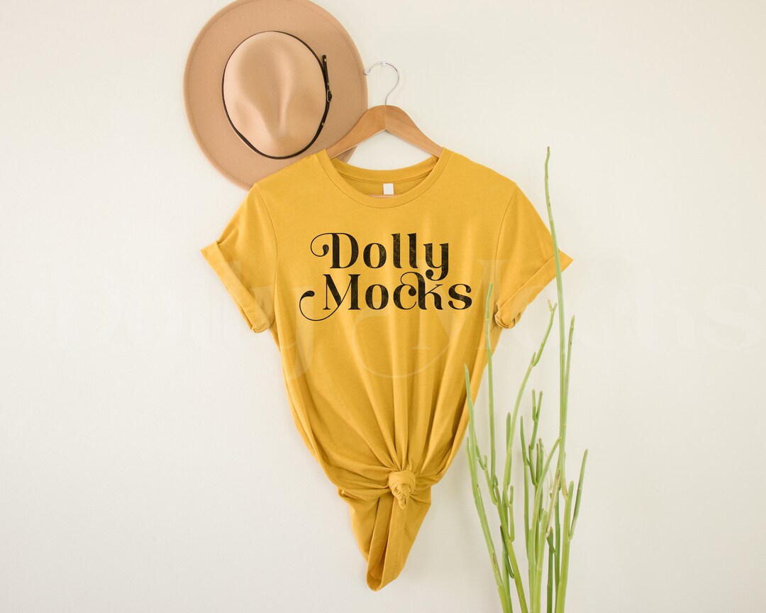 Bella Canvas 3001 Heather Mustard Mockup 3001 Mockup Bella Canvas ...